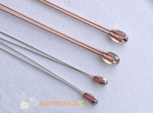 Radial Glass sealed Thermistor MF57 Series With Head Size 2.3mm,1.8mm,1.6mm,1.3mm,1.1mm, 0.8mm