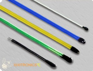 Silver plated PTFE-insulated leads epoxy coated thermistors