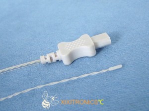 2.252K Disposable General Purpose Medical Temperature Sensor with Vinyl Cap,Twisted Pair Leads, Molded Molex Style Connector